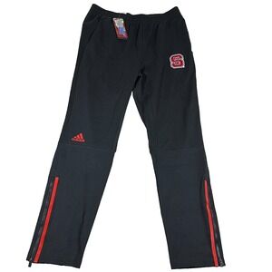 Adidas Mens Large Black North Carolina State‎ Wolfpack Athletic Track Pants NWT